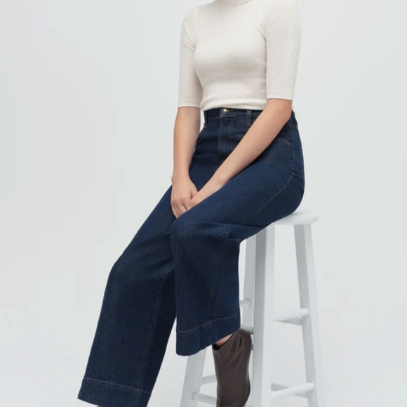 NWOT Favorite Daughter Mischa Shortie Super High Rise Petite Wide Leg Jean - Picture 3 of 6